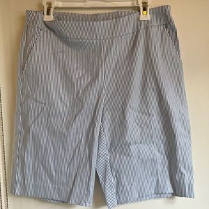 Time and Tru, Medium Blue + white stripped shorts with pockets, Never Worn, NWT